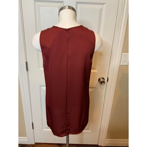 Theory Maroon Silk Sleeveless Top, Size S - Picture 4 of 5
